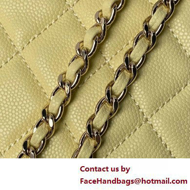 Chanel Grained Calfskin  &  Gold-Tone Metal Clutch with Chain Bag AP4000 Yellow 2025